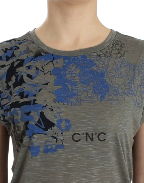 Costume National Gray print sleeveless t-shirt - ClickThatClicks 