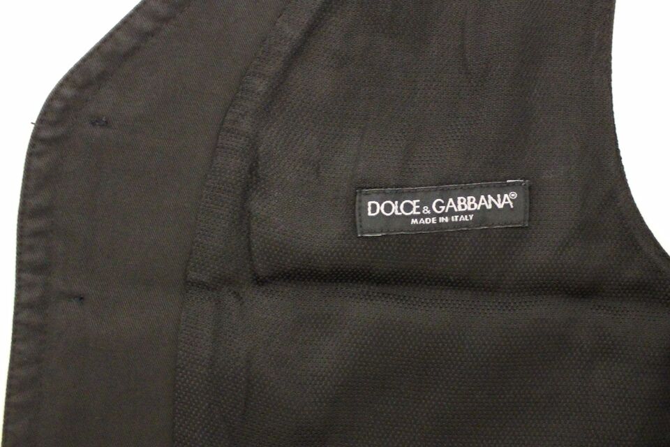 Dolce & Gabbana Black Cotton Blend Dress Vest Gilet - ClickThatClicks 