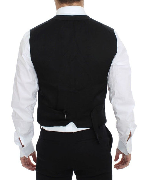 Dolce & Gabbana Black Cotton Blend Dress Vest Gilet - ClickThatClicks 