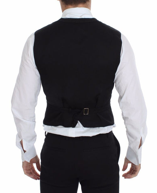 Dolce & Gabbana Black Flax Cotton Dress Vest Blazer - ClickThatClicks 