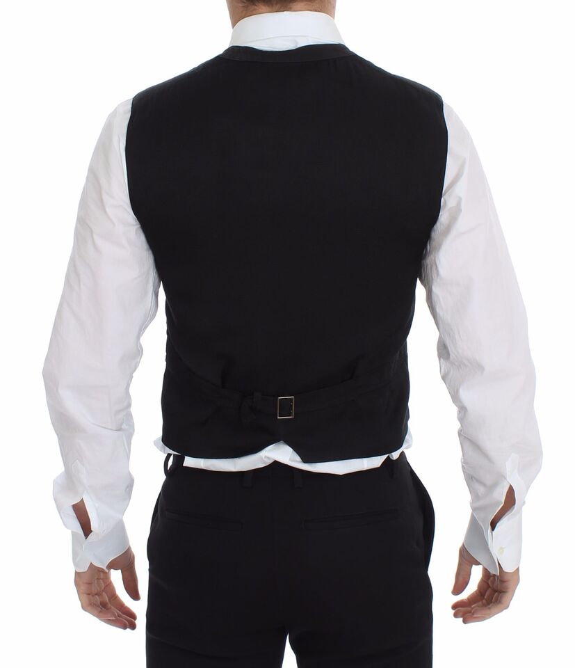 Dolce & Gabbana Black Cotton Viscose Dress Vest Blazer - ClickThatClicks 