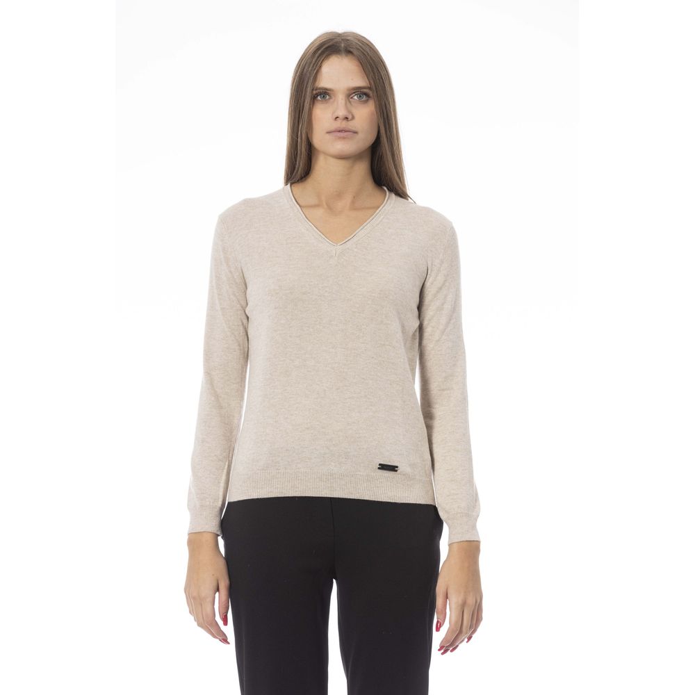 Baldinini Trend Beige Polyamide Women Sweater - ClickThatClicks 