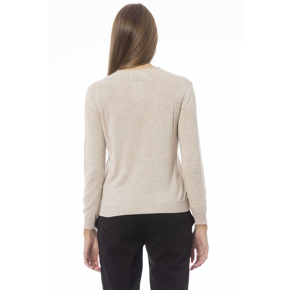 Baldinini Trend Beige Polyamide Women Sweater - ClickThatClicks 