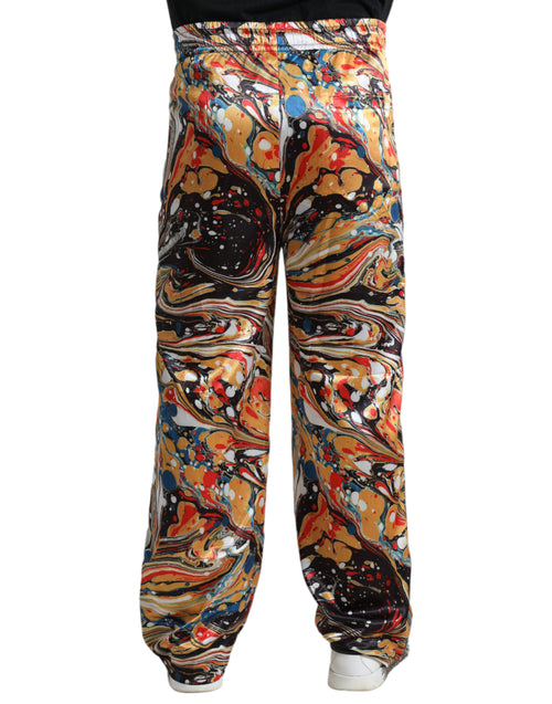 Dolce & Gabbana Multicolor Marble Print Satin Pants - ClickThatClicks 