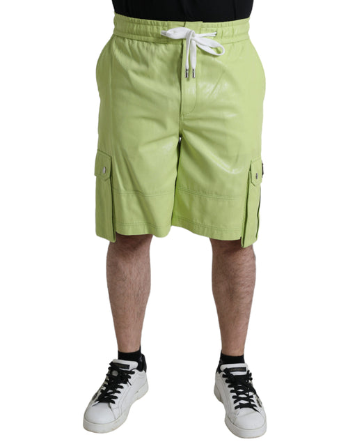 Dolce & Gabbana Light Green Cotton Men Cargo Bermuda Shorts - ClickThatClicks 