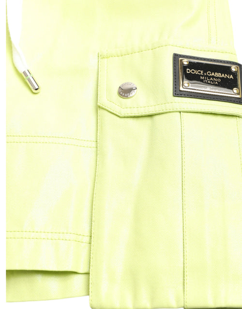 Dolce & Gabbana Light Green Cotton Men Cargo Bermuda Shorts - ClickThatClicks 