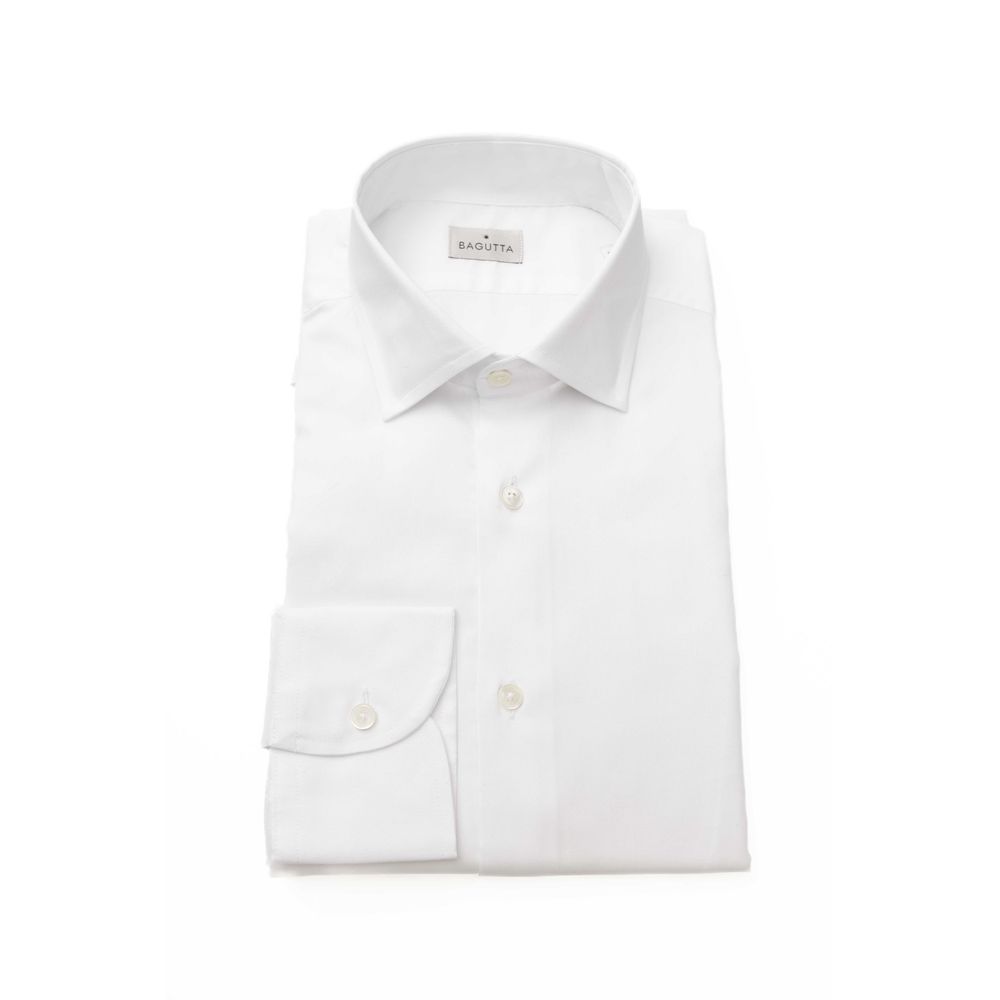 Bagutta White Cotton Men's Shirt - ClickThatClicks 
