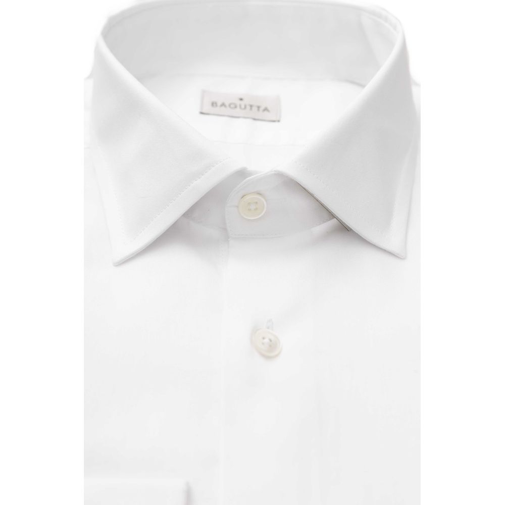 Bagutta White Cotton Men's Shirt - ClickThatClicks 