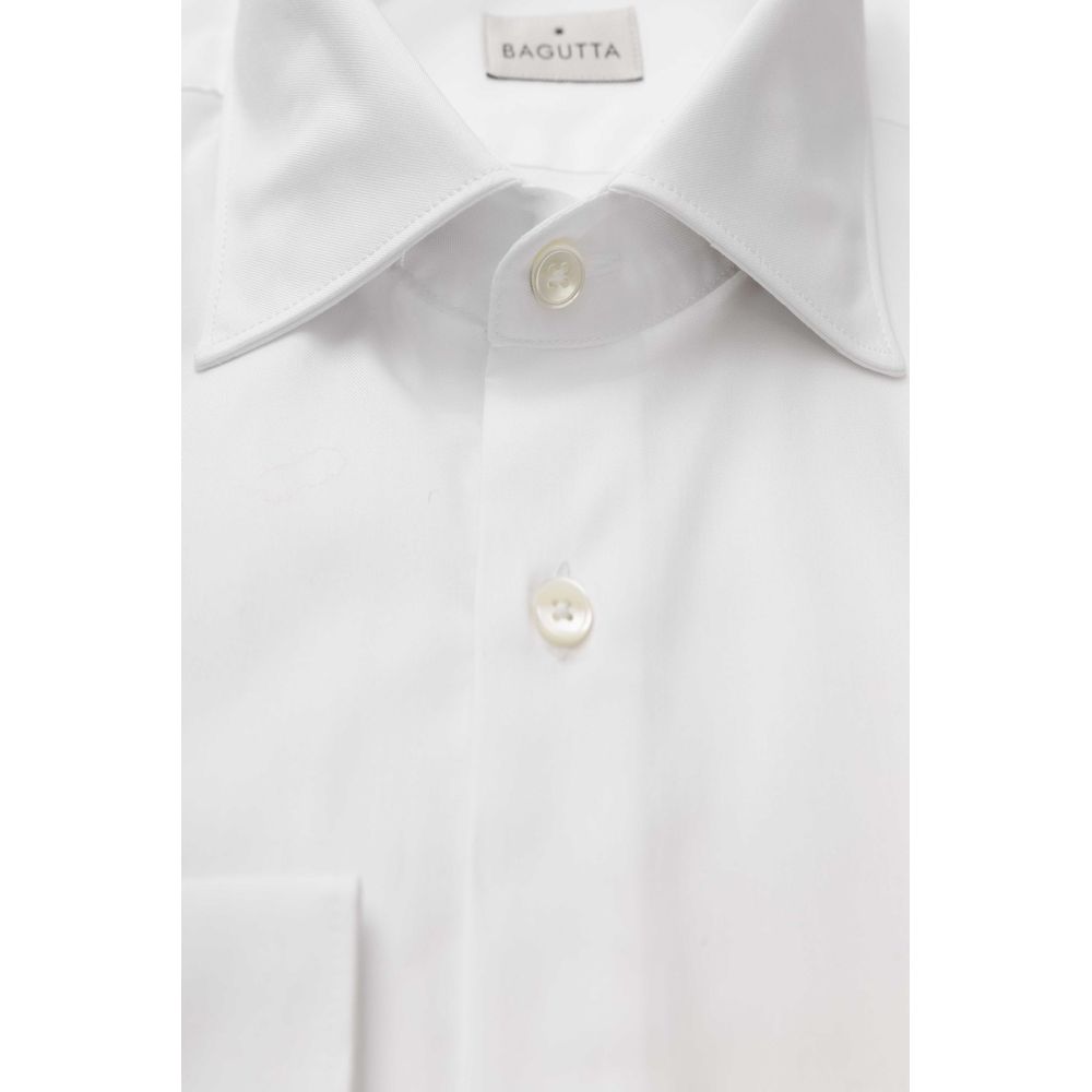 Bagutta White Cotton Men Shirt - ClickThatClicks 