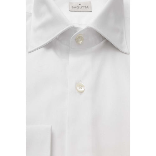 Bagutta White Cotton Men Shirt - ClickThatClicks 
