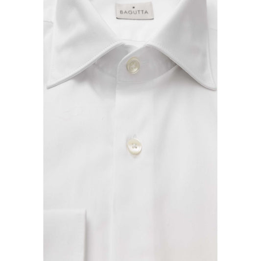 Bagutta White Cotton Men Shirt - ClickThatClicks 