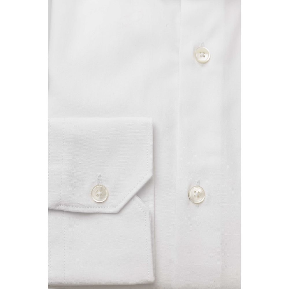 Bagutta White Cotton Men Shirt - ClickThatClicks 