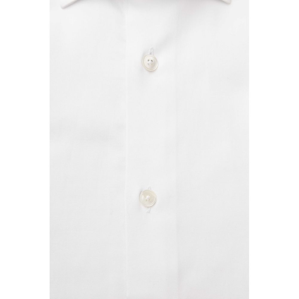 Bagutta White Cotton Men's Shirt - ClickThatClicks 