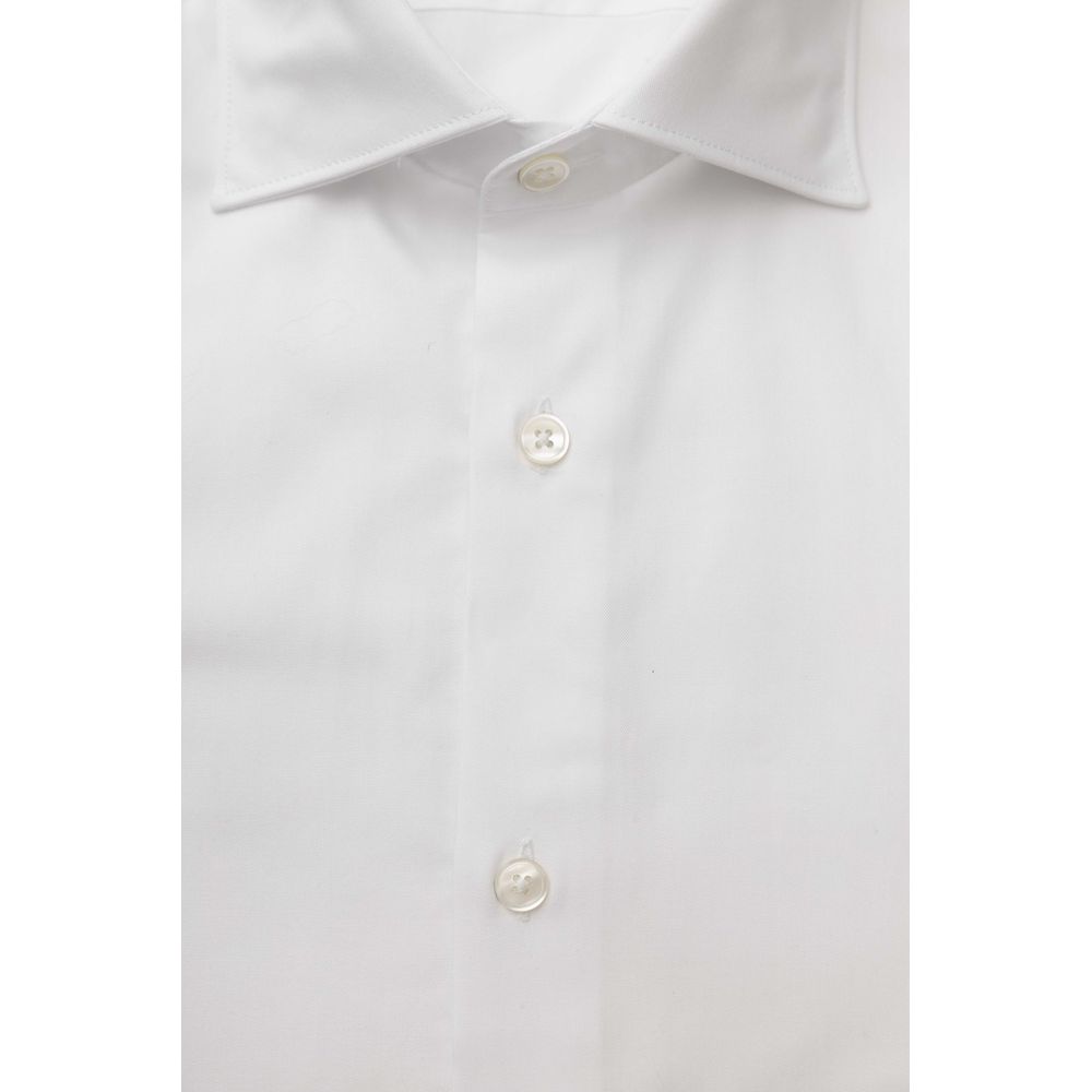 Bagutta White Cotton Men Shirt - ClickThatClicks 