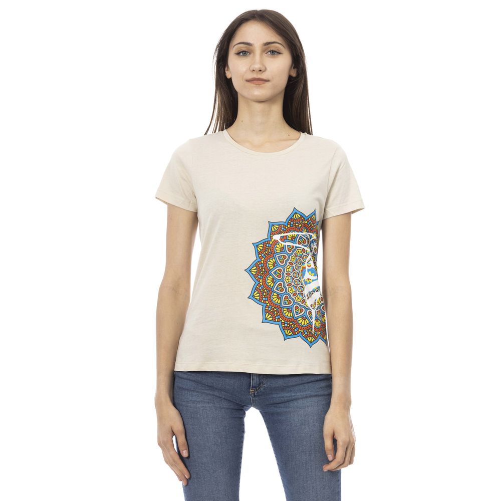 Trussardi Action Beige Cotton Women T-Shirt - ClickThatClicks 