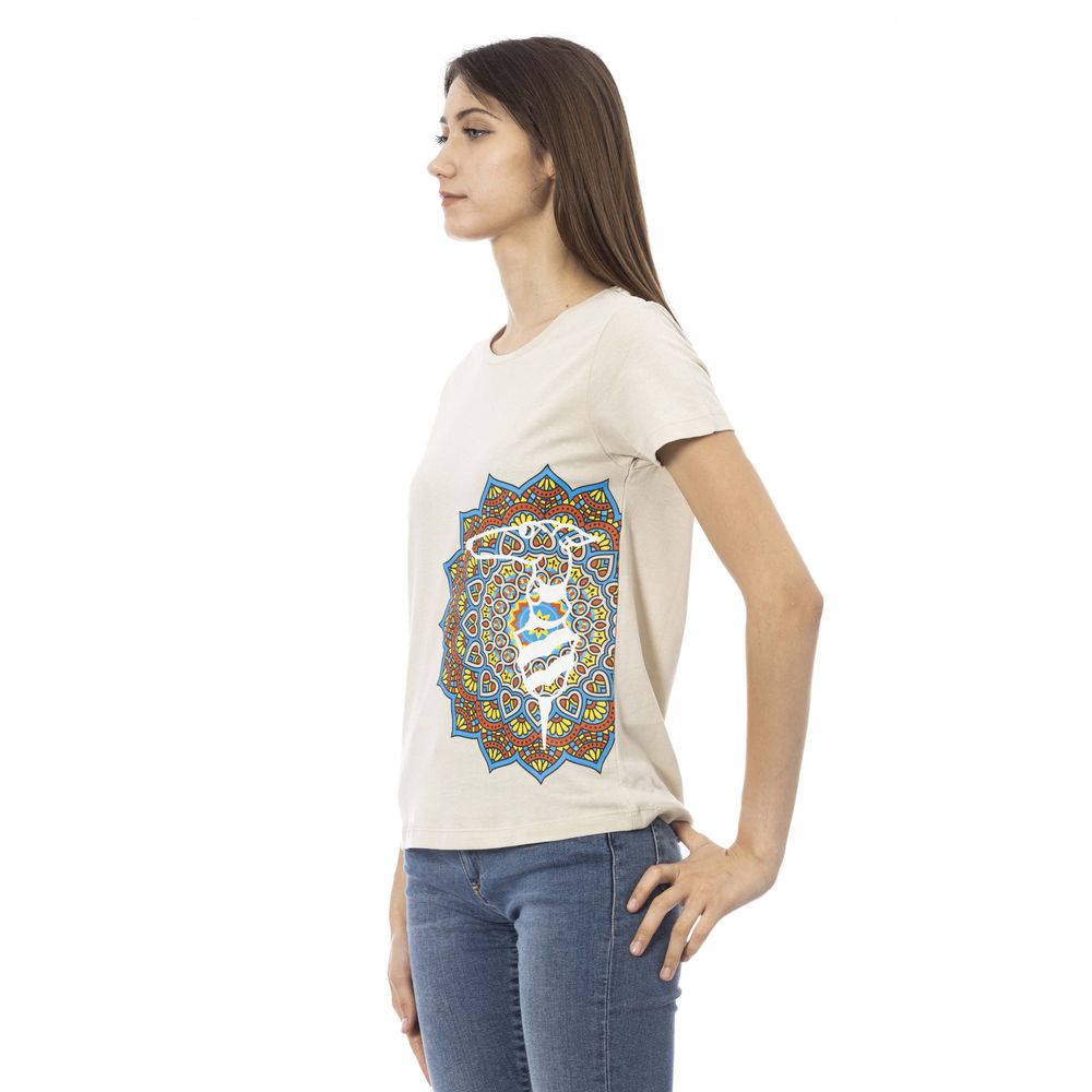 Trussardi Action Beige Cotton Women T-Shirt - ClickThatClicks 
