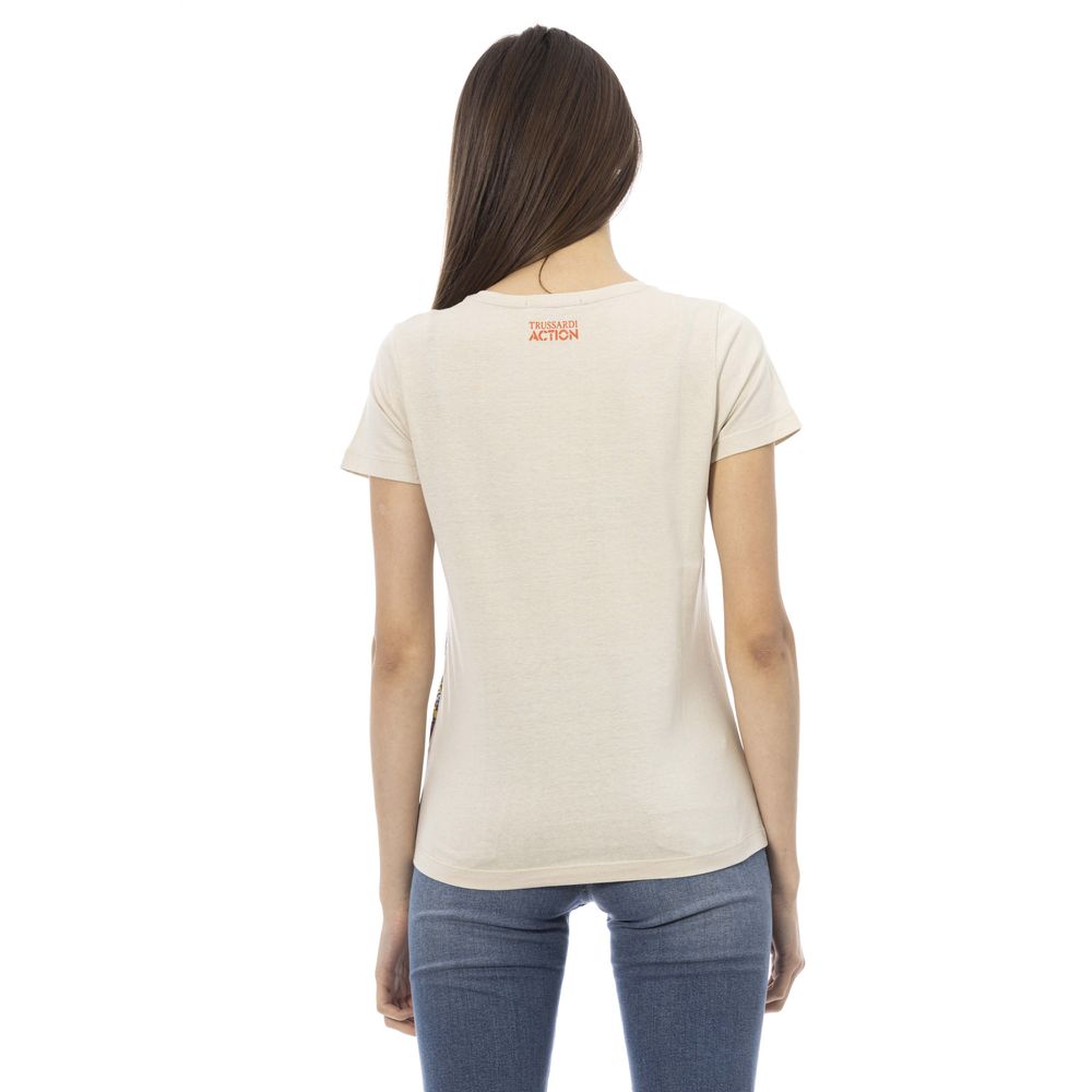Trussardi Action Beige Cotton Women T-Shirt - ClickThatClicks 