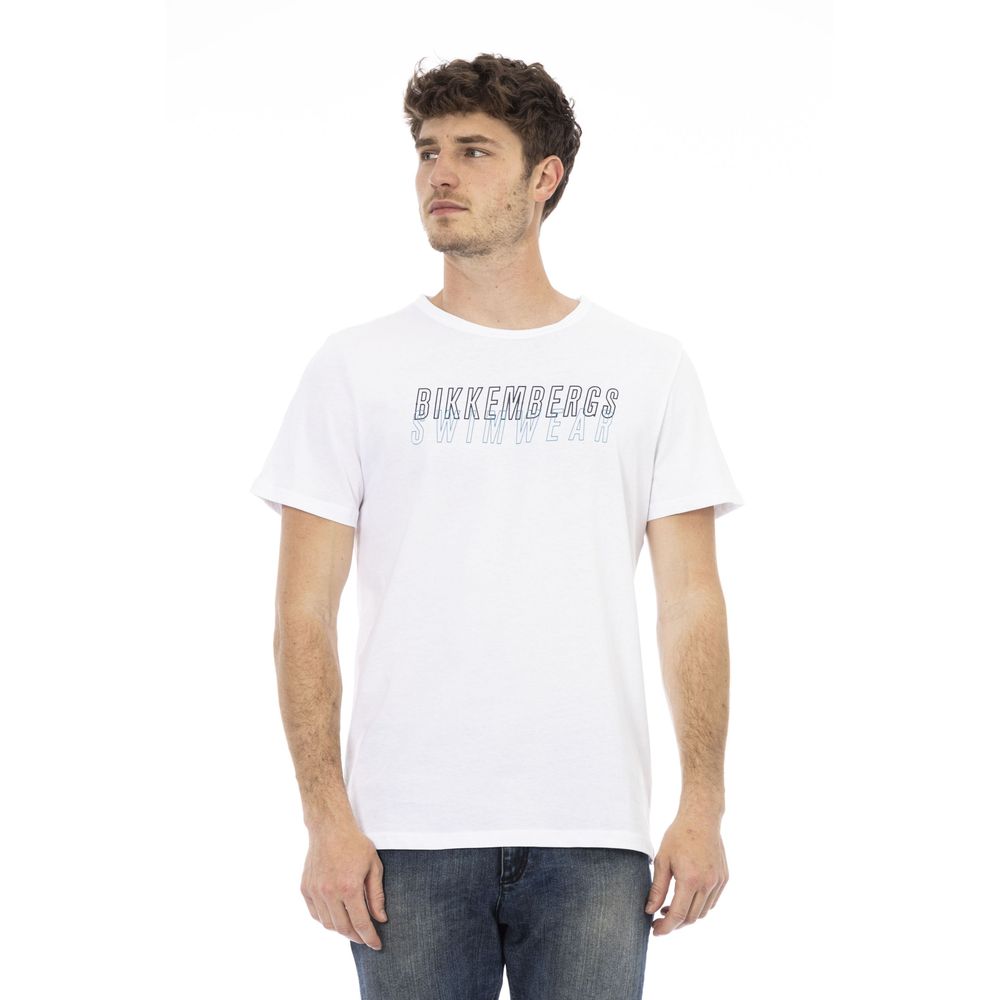 Bikkembergs White Cotton Men T-Shirt - ClickThatClicks 