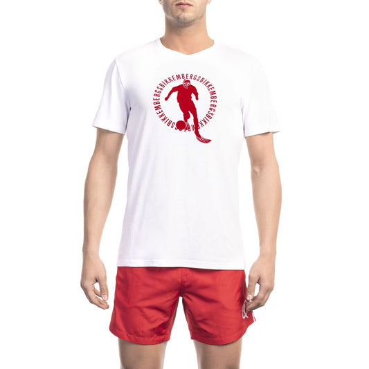 Bikkembergs White Cotton Men's T-Shirt - ClickThatClicks 