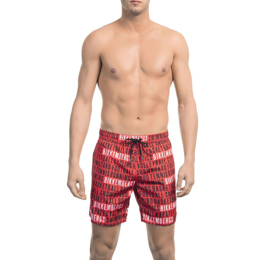 Bikkembergs Red Polyester Men Swim Short - ClickThatClicks 