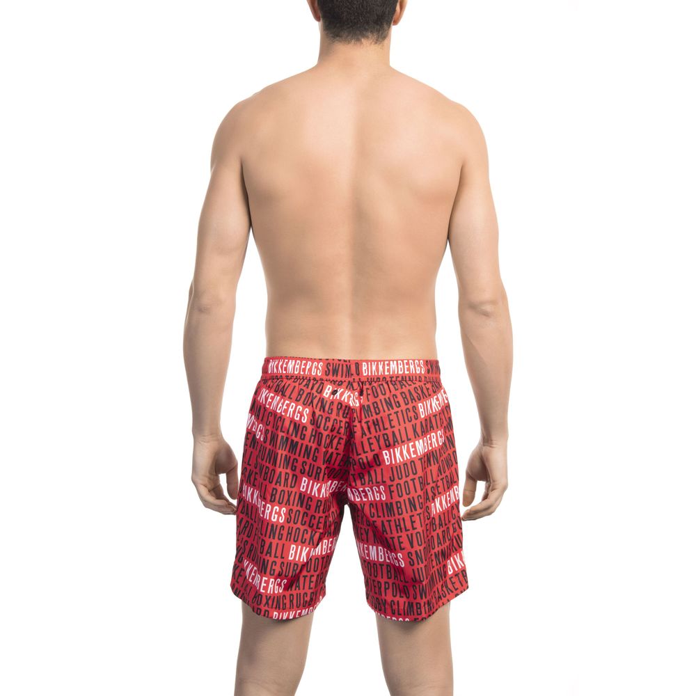 Bikkembergs Red Polyester Men Swim Short - ClickThatClicks 