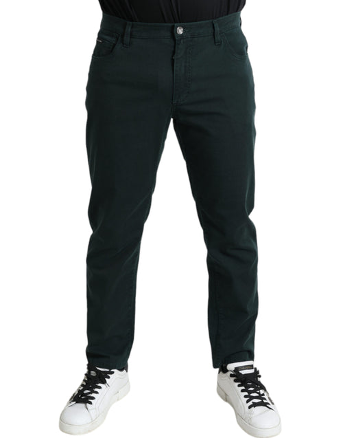 Dolce & Gabbana Green Cotton Stretch Skinny Men Denim Jeans - ClickThatClicks 