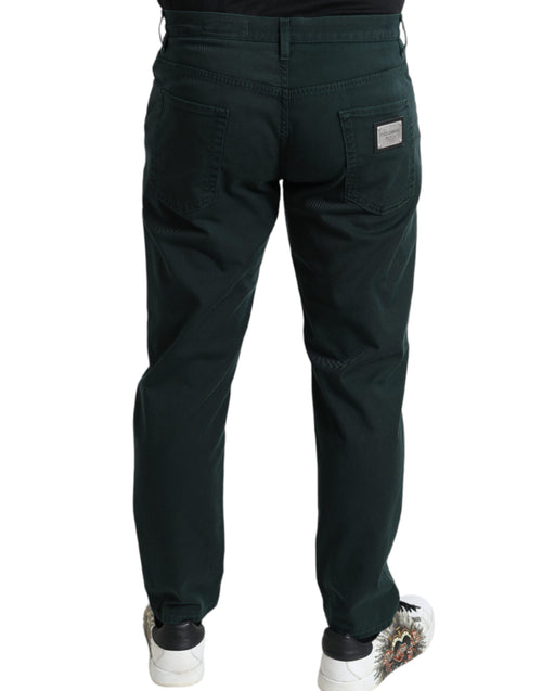 Dolce & Gabbana Green Cotton Stretch Skinny Men Denim Jeans - ClickThatClicks 