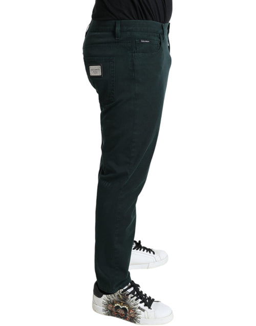 Dolce & Gabbana Green Cotton Stretch Skinny Men Denim Jeans - ClickThatClicks 