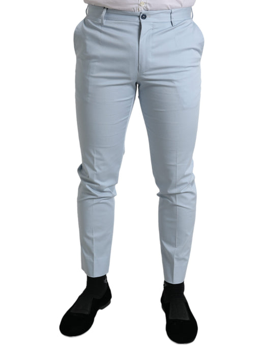 Dolce & Gabbana Sky Blue Cotton Stretch Skinny Pants - ClickThatClicks 