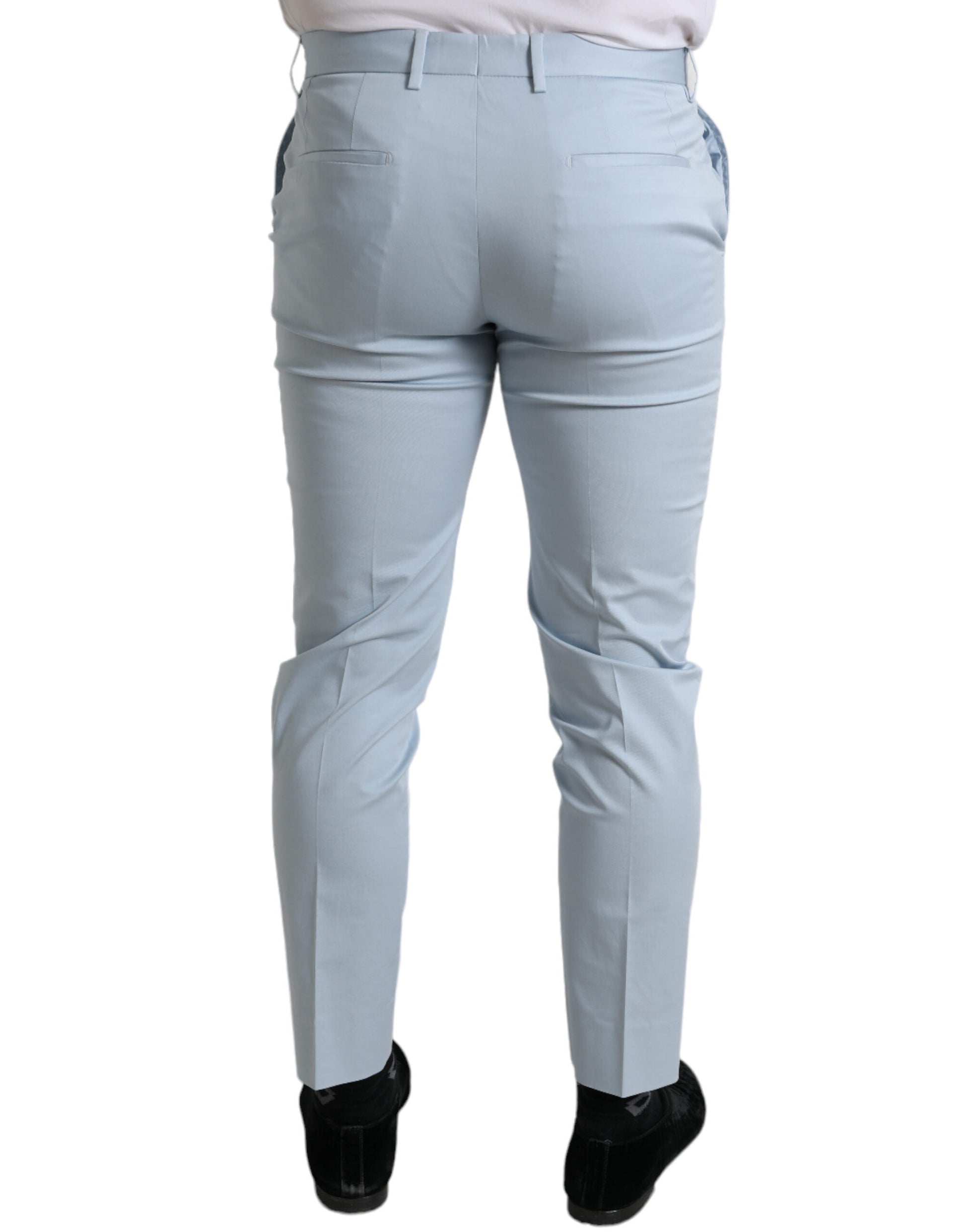 Dolce & Gabbana Sky Blue Cotton Stretch Skinny Pants - ClickThatClicks 