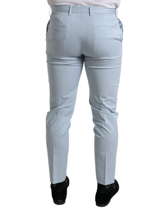 Dolce & Gabbana Sky Blue Cotton Stretch Skinny Pants - ClickThatClicks 