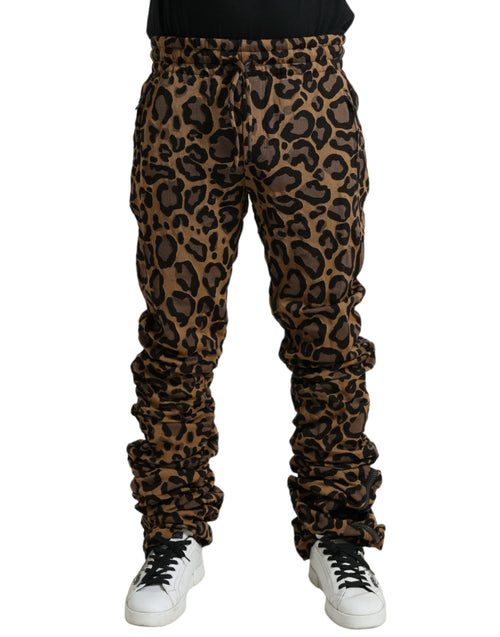 Dolce & Gabbana Brown Leopard Jacquard Jogger Pants - ClickThatClicks 