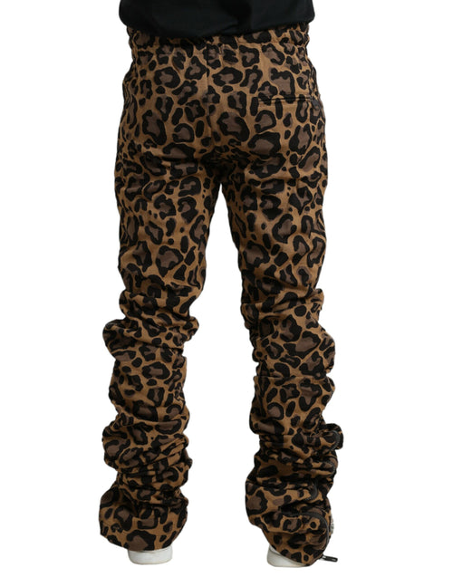 Dolce & Gabbana Brown Leopard Jacquard Jogger Pants - ClickThatClicks 