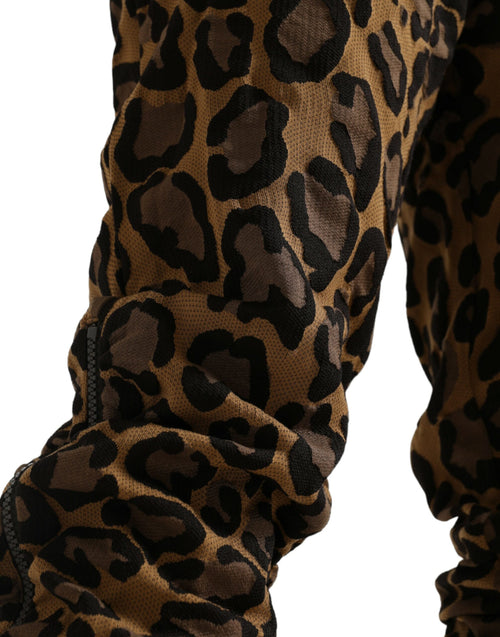 Dolce & Gabbana Brown Leopard Jacquard Jogger Pants - ClickThatClicks 