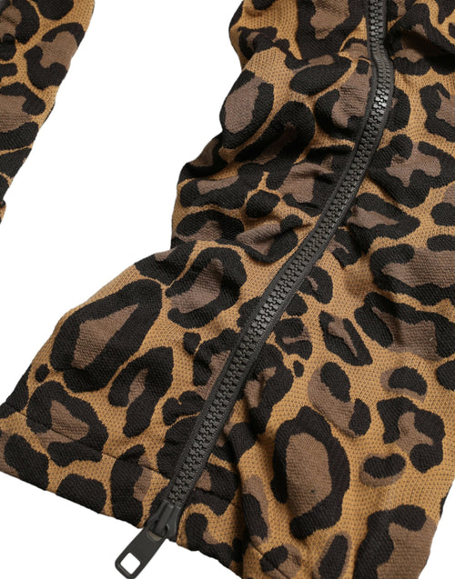 Dolce & Gabbana Brown Leopard Jacquard Jogger Pants - ClickThatClicks 