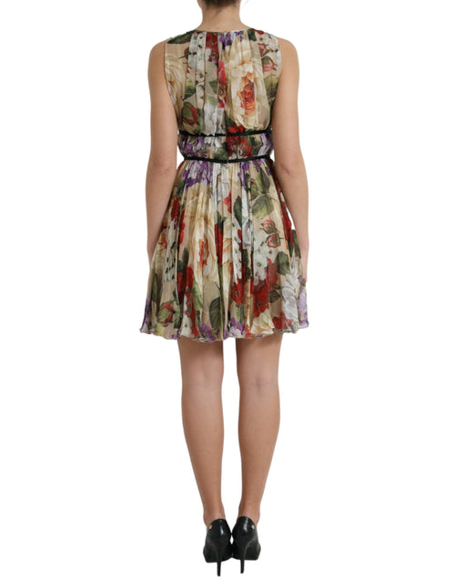 Dolce & Gabbana Beige Floral Sleeveless A-line Mini Dress - ClickThatClicks 