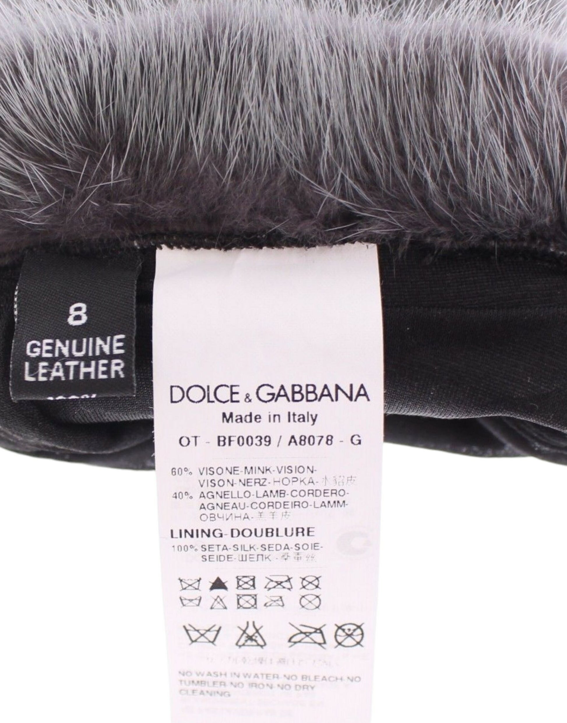 Dolce & Gabbana Gray Mink Fur Lambskin Suede Leather Gloves - ClickThatClicks 