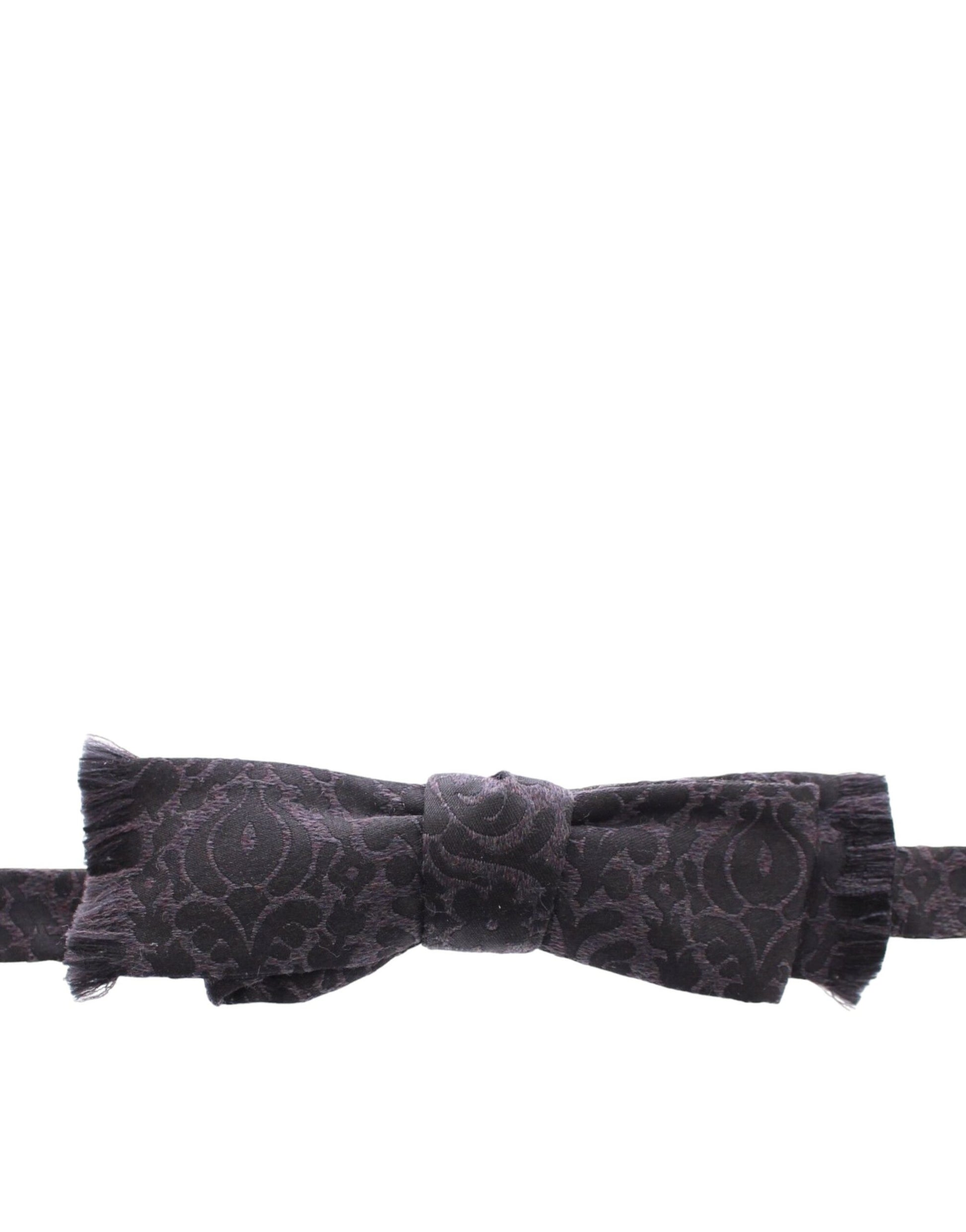 Dolce & Gabbana Gray Black Wool Bow Tie - ClickThatClicks 