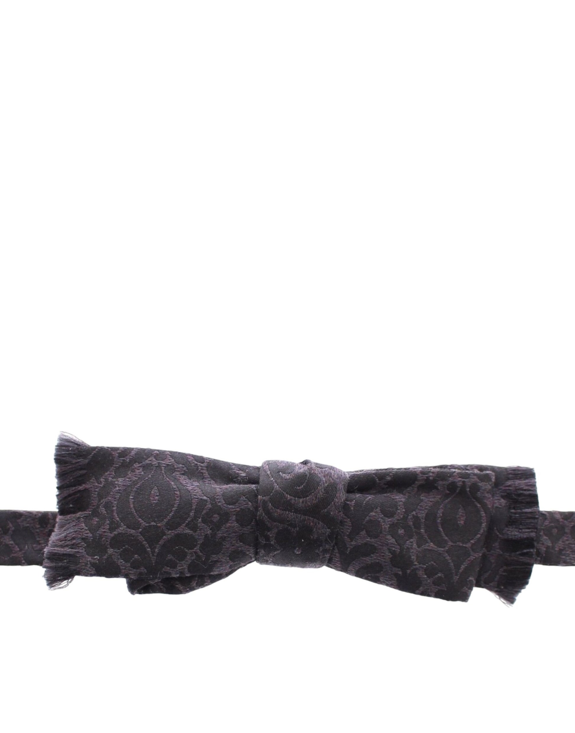 Dolce & Gabbana Gray Black Wool Bow Tie - ClickThatClicks 