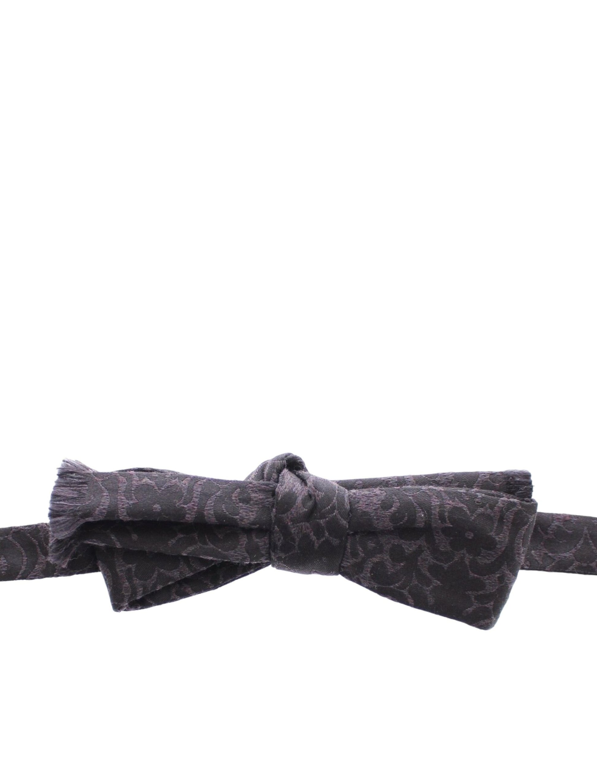 Dolce & Gabbana Gray Black Wool Bow Tie - ClickThatClicks 