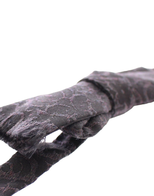 Dolce & Gabbana Gray Black Wool Bow Tie - ClickThatClicks 