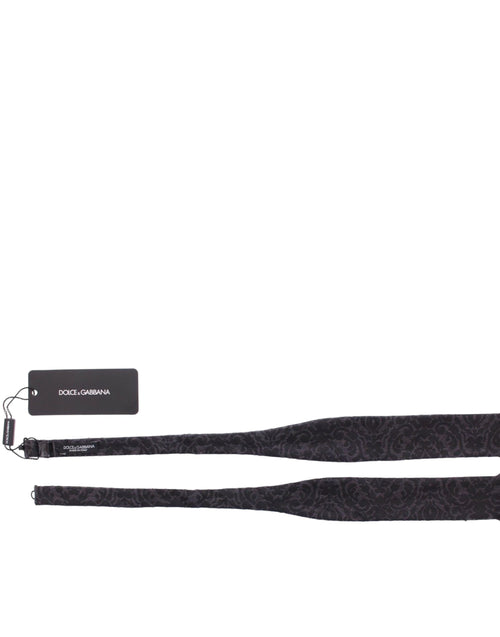 Dolce & Gabbana Gray Black Wool Bow Tie - ClickThatClicks 