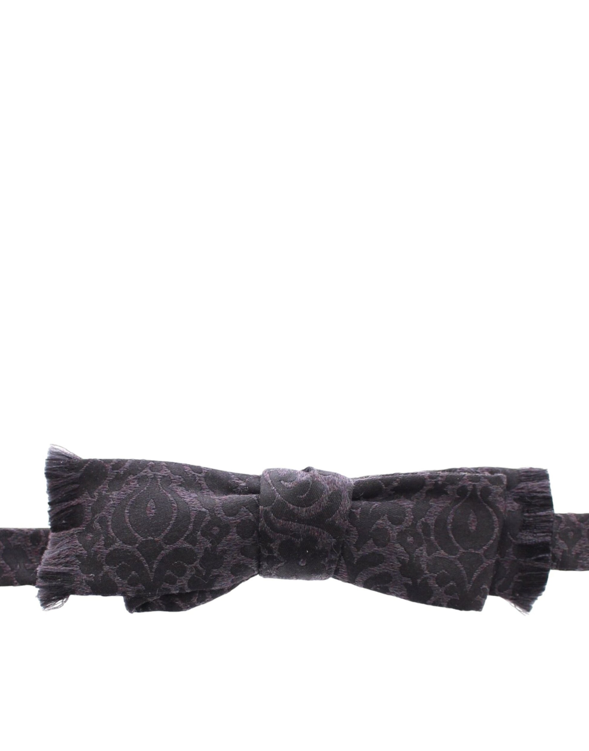 Dolce & Gabbana Gray Black Wool Silk Bow Tie - ClickThatClicks 