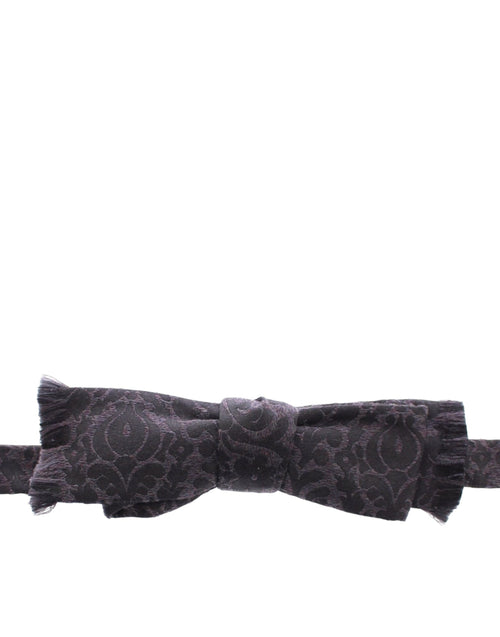 Dolce & Gabbana Gray Black Wool Silk Bow Tie - ClickThatClicks 