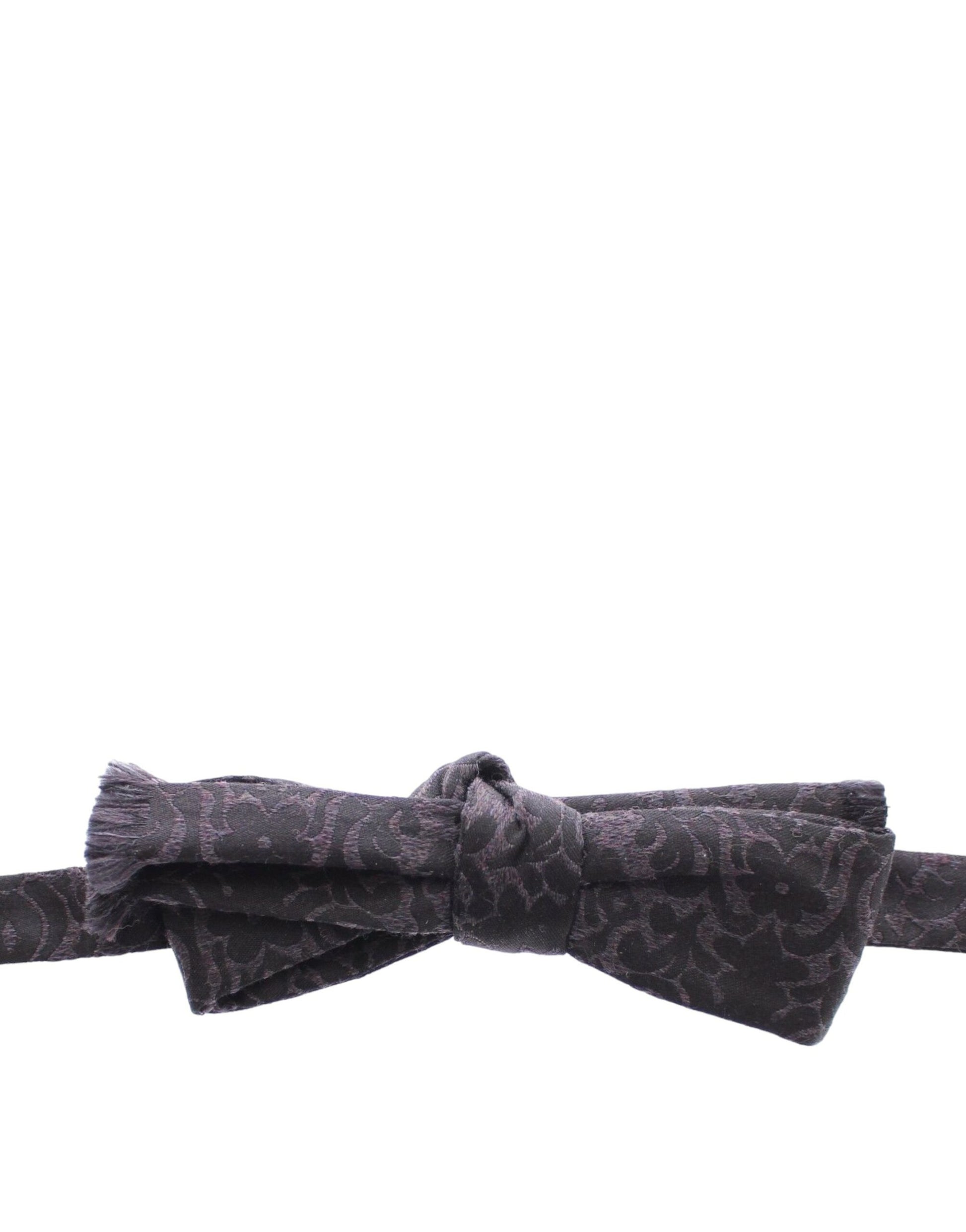 Dolce & Gabbana Gray Black Wool Silk Bow Tie - ClickThatClicks 
