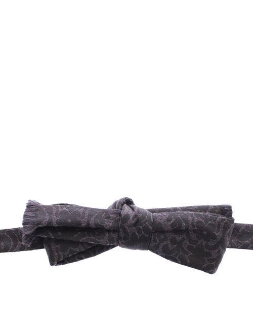 Dolce & Gabbana Gray Black Wool Silk Bow Tie - ClickThatClicks 
