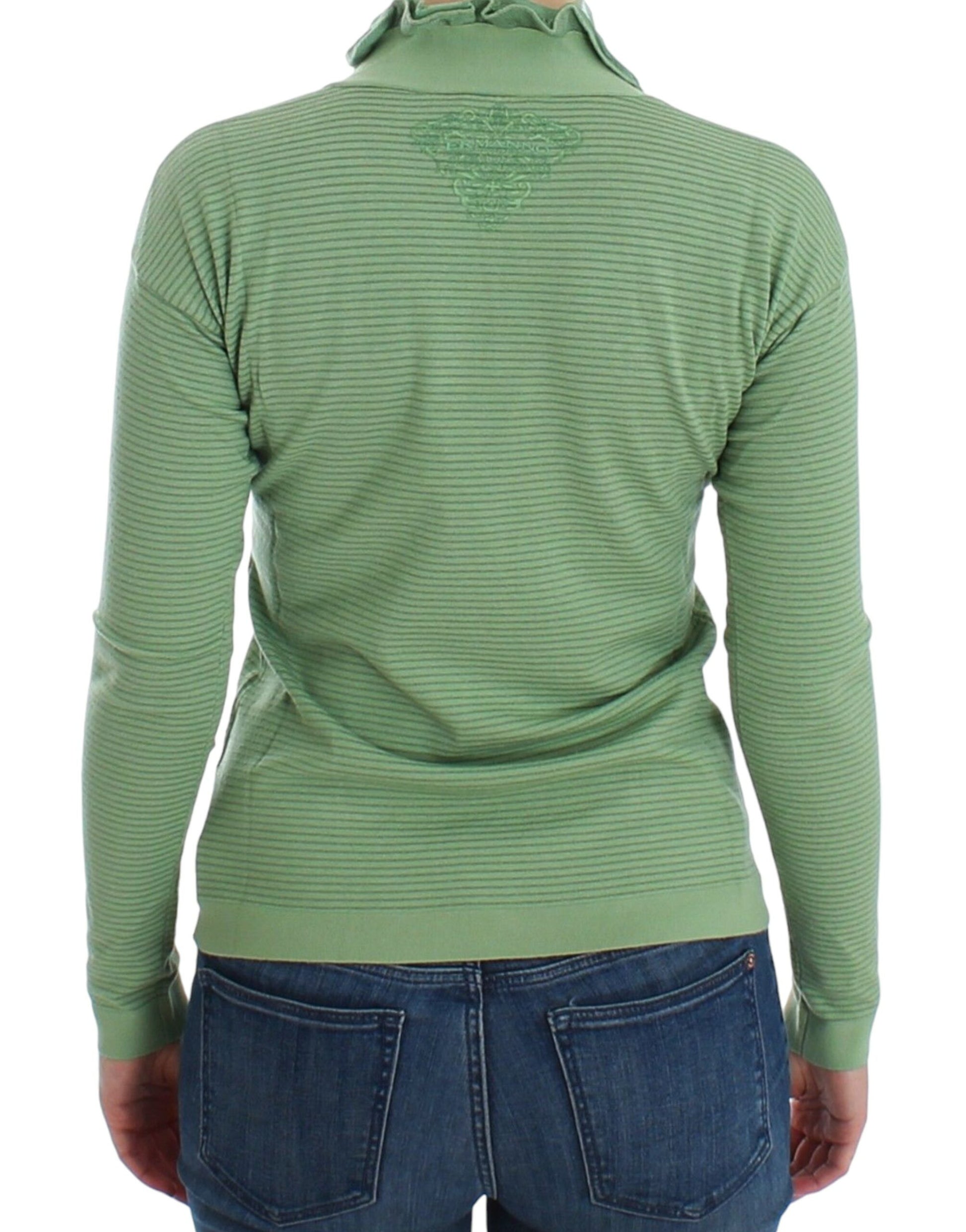 Ermanno Scervino Green Wool Blend Striped Long Sleeve Sweater - ClickThatClicks 