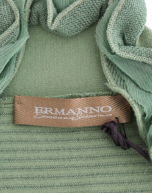 Ermanno Scervino Green Wool Blend Striped Long Sleeve Sweater - ClickThatClicks 