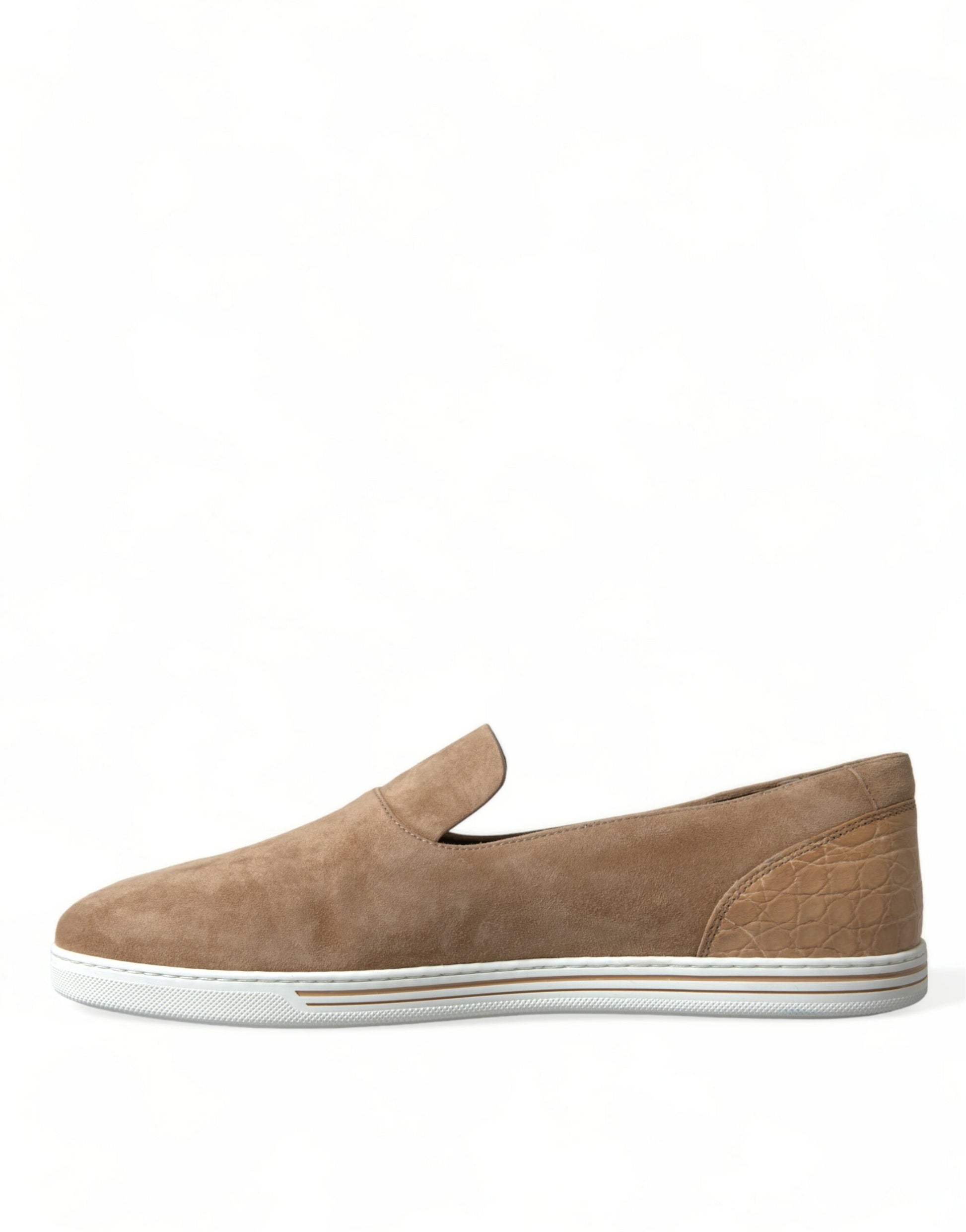 Dolce & Gabbana Beige Suede Caiman Men Loafers Slippers Shoes - ClickThatClicks 