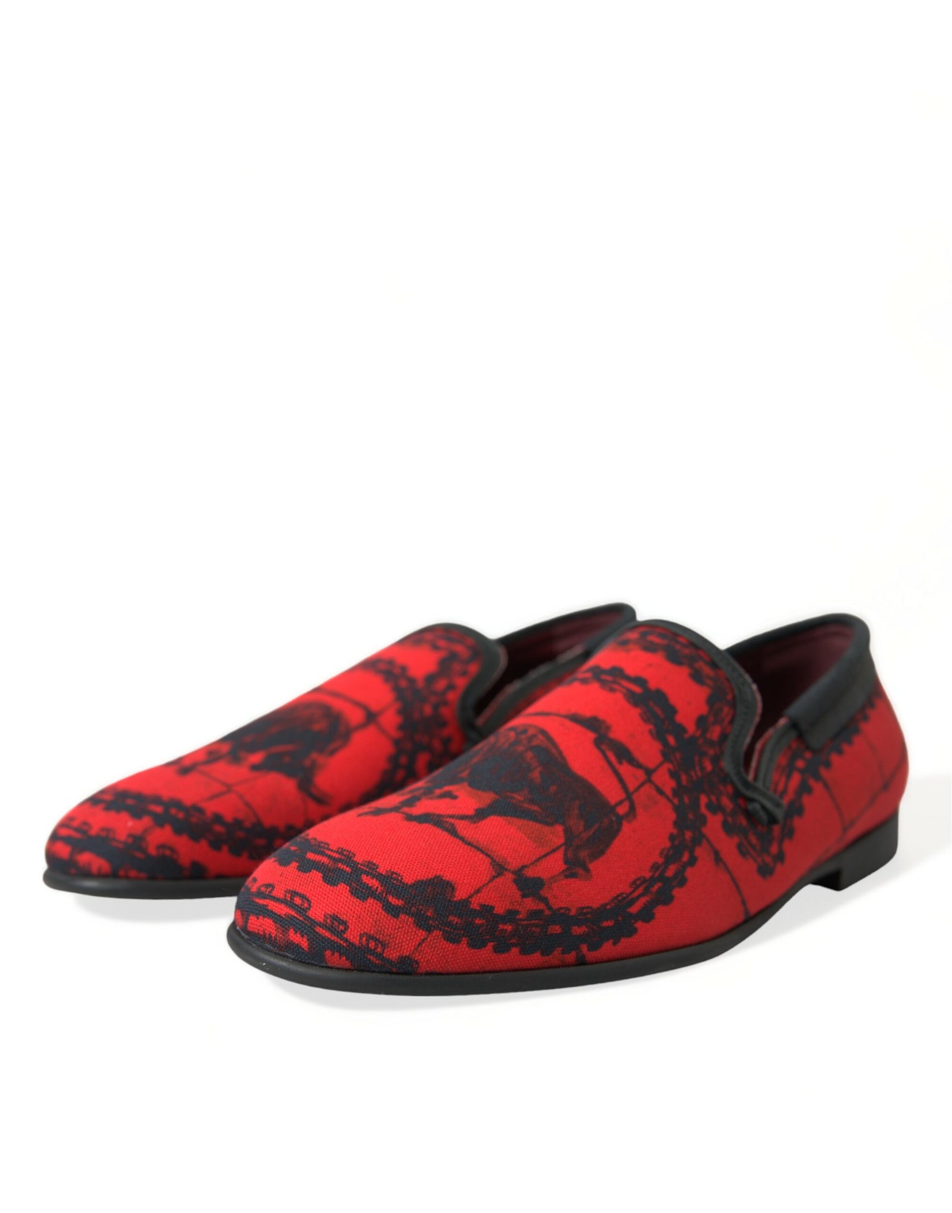 Dolce & Gabbana Red Black Torero Loafers Slippers Men Shoes - ClickThatClicks 